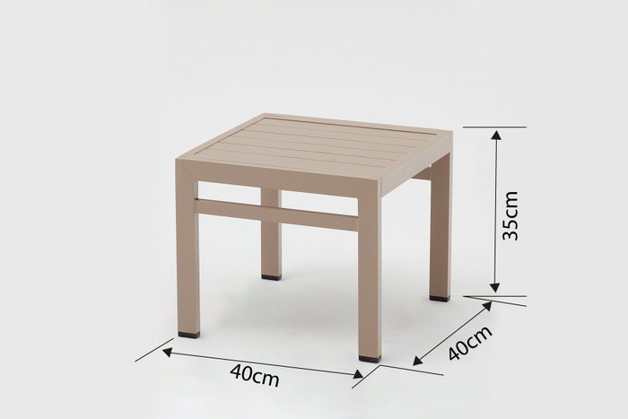 Hanah Home Conjunto de Tumbona y Mesa Lateral Beige
